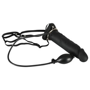 You2Toys - Napuhavajući Strap-On - šuplji, silikonski dildo (crni)