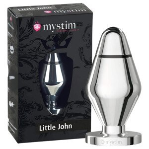 mystim Little John - mali elektro analni čep (srebrni)
