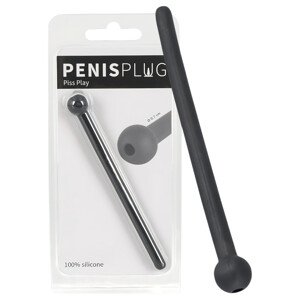 Dilator Piss Play – šuplji, silikonski dilator (crni)