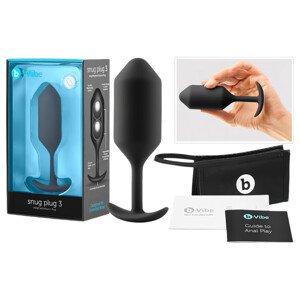b-vibe Snug Plug 3 - dvostruki analni plug (180g) - crni