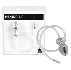 Piss to Ass Plug - šuplji analni plug s dilatatorom za mokraćnu cijev