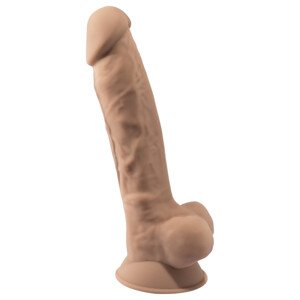 Silexd 7 - Dildo s vakuumskom čašicom - 17,5 cm (naturalno)