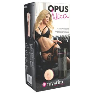 mystim OPUS Mica - realistični masturbator (prirodno-crni)