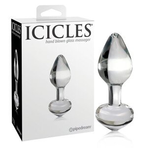 Icicles No. 44 - stožasti, stakleni analni čep (prozirni)