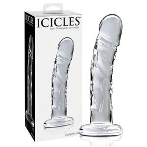 Icicles No. 62 - stakleni dildo s penis dizajnom (prozirno)