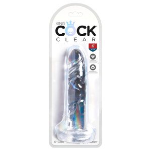 King Cock Clear 6 - dildo s vakumskom bazom (15cm)