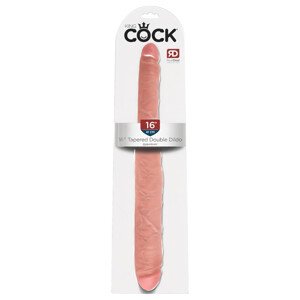 King Cock 16 Tapered - realistični dvostruki dildo (41 cm) - prirodna boja