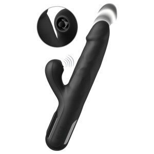 Fetiš - 3-motorični crni vibrator s pomičnim vrhom