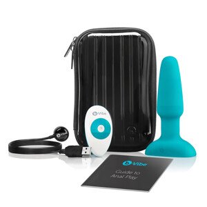 b-Vibe - rotirajući analni vibrator s perlama (tirkizni)