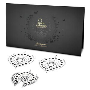Sjajni dijamanti intimni nakit set - 3 dijela (crna)