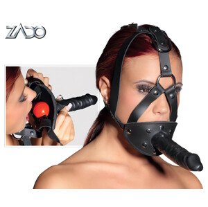 ZADO - kožni alat s dildom (crni)
