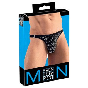 Svenjoyment - muška tanga s kristalima (crna) - M