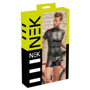 NEK - crna muška jakna s crvenim umetkom i patentnim zatvaračem - XL
