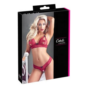 Cottelli - Zavodljivi čipkasti grudnjak set (crveni) - L