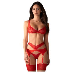 Obsessive Cupid Desir - čipkasti donji veš set (crveno) - L/XL