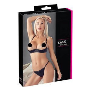 Cottelli - Satin grudnjak s lancem i cirkonima (crni) - 85B/L