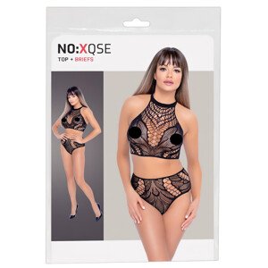 NO:XQSE - dvodijelna mrežasta haljina - crna (S-L)