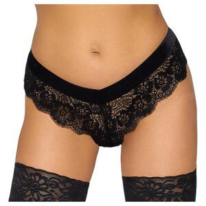 Cottelli Party - čipkaste gaćice s lančićem (crne) - XL