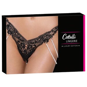 Cottelli - luksuzne vezene tange s biserima (crne) - M/L