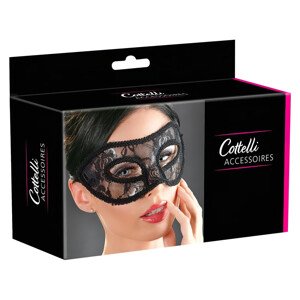 Cottelli - predformirana čipkana maska za oči (crna)