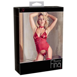 Abierta Fina - Top i tange sa svjetlucavim lancima (crvena) - XL