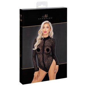 Noir - body s dugim rukavima i uzorkom leoparda (crna) - M