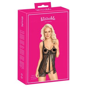 Poljupci - otvoreni babydoll (crni)