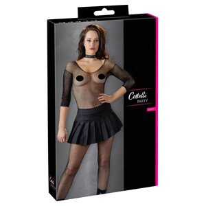 Cottelli - Nabrana mini suknja (crna) - XL