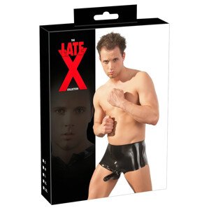 LATEX - bokserice + navlaka za penis (crna) - L/XL