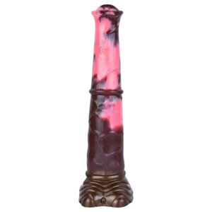 Bad Horse - Silikonski dildo 24cm (smeđa-ružičasta)