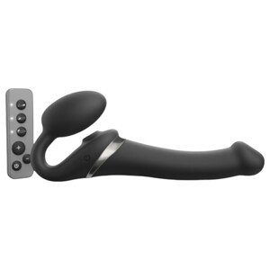 Strap-on-me M – crni vibrirajući strap-on za valovite užitke