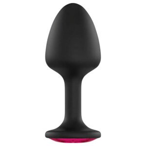 Dorcel Geisha plug XL sa ružičastim kamenjem - crni analni plug