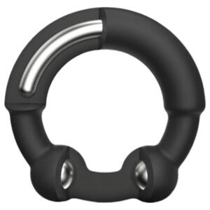 Dorcel Stronger prsten - metalni umetci, crni penis prsten