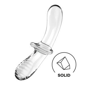 Satisfyer Double Crystal - dvostrani stakleni dildo (prozirni)
