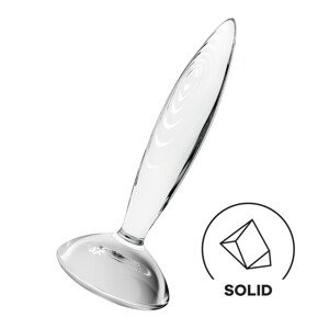 Satisfyer Blještavi Kristal - stakleni dildo s rebrima (prozirno)