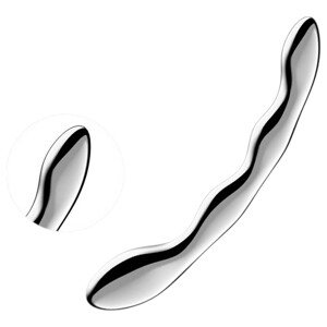 Satisfyer Cosmic Crest 2 – valoviti čelični dildo (srebrni)