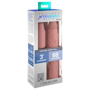 X-TENSION Elite 3 - prilagodljivi rukav za penis (prirodna boja)