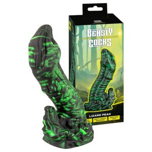 Beasty Cocks Lizard Peak - gušterov penis dildo (zelena-crna)