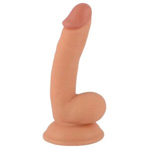 Gospodin Hrabri - realistični dildo s jajima, 18cm (prirodni)