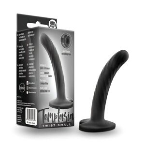 Temptasia Twist mali - crni uvijeni dildo s vakuumskom bazom