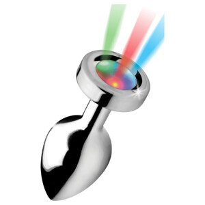 Booty Sparks - svjetleći analni plug, srednji (srebrni)