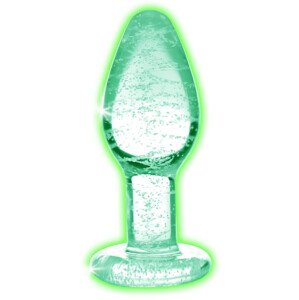 Sjajni stakleni analni plug L - prozirna elegancija u mraku