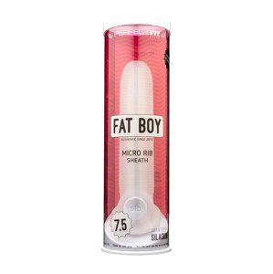 Fat Boy Micro Ribbed - navlaka za penis (19 cm) - bijela
