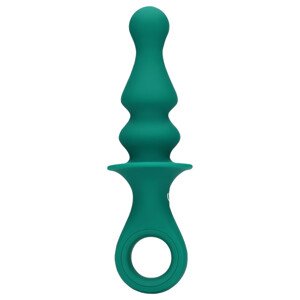 Loveline - punjivi analni vibrator s perlama (zeleni)