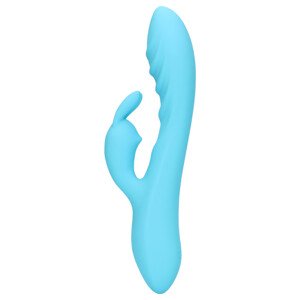 Loveline - vodootporni zeko vibrator s klitoralnim nastavkom (plavi)