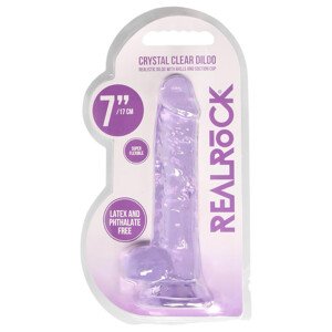 REALROCK - prozirni realistični dildo - ljubičasti (17 cm)