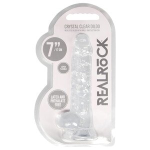 REALROCK - prozirni realistični dildo - prozirni (17 cm)