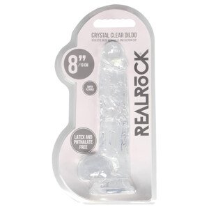 REALROCK - prozirni realistični dildo - prozirni (19 cm)
