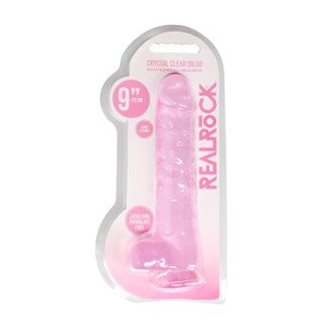 REALROCK - prozirni realistični dildo - ružičasti (22 cm)