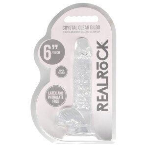REALROCK - prozirni realistični dildo - proziran (15 cm)